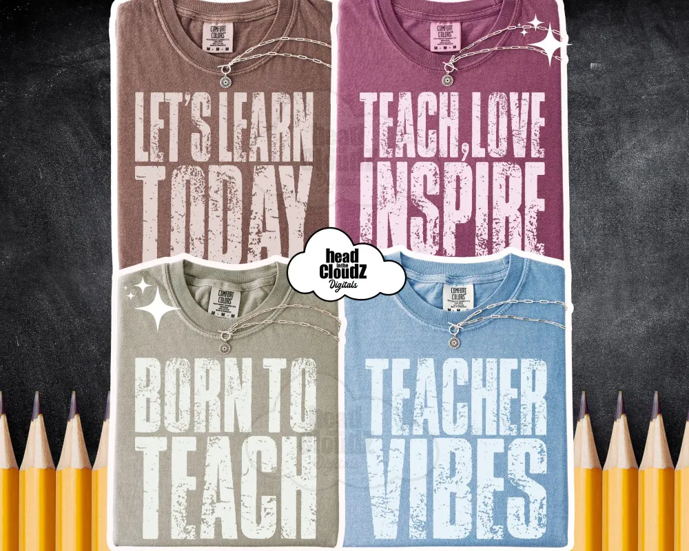 Teacher Bundle (Distressed PNG)
